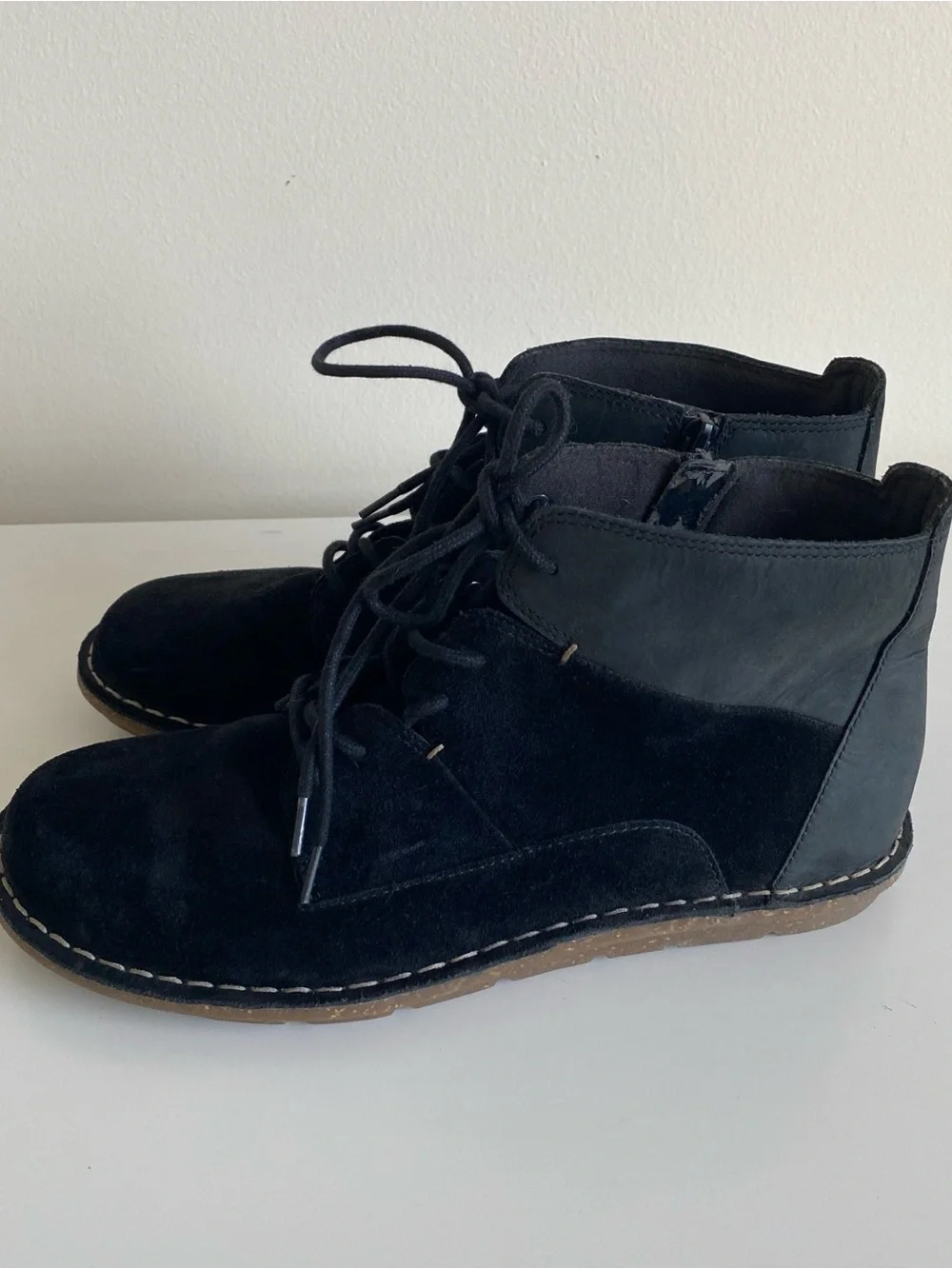 Clarks Black Suede Lace-Up Women's Ankle Boots